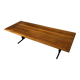 Vintage rectangular coffee table with a wooden top and black metal base, 1960s.