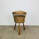 Tripod rattan basket, club feet, 1960s