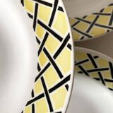 50s deep plates, yellow and black grid