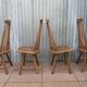 Scandinavian solid wooden high back spindle chairs, set of 4
