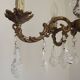 French Art Nouveau 5-Light Bronze 3 sided Crystal Cage Chandelier