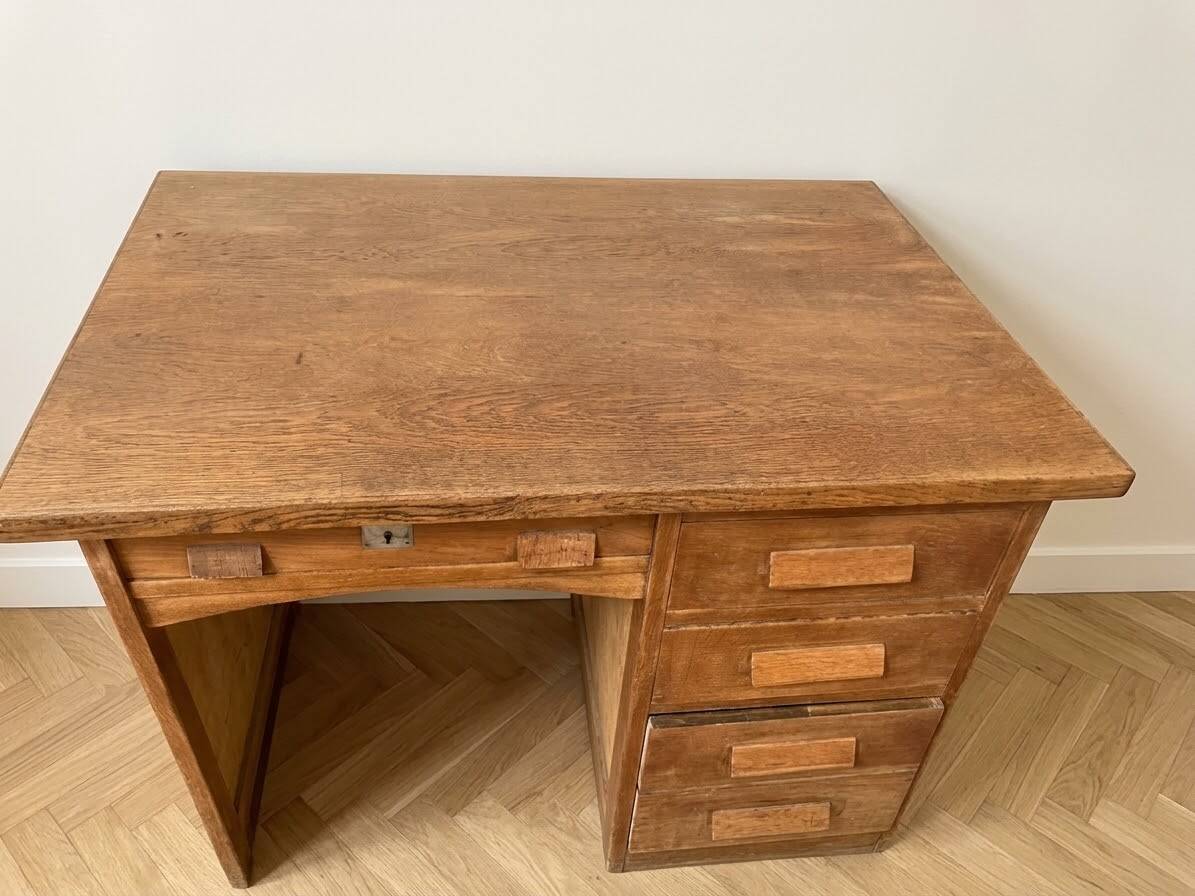 Vintage 1950s solid wood desk