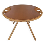 Rattan and oak coffee table from the 60s