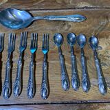 Dessert cutlery service consisting of 11 pieces hallmark 800 worked old and collector