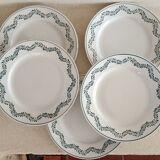 Set of five Longwy iron earth plates