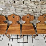 Set of 4 brutalist chairs 1970"