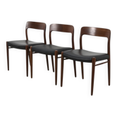 Chaises Modèle 75 par Niels Otto N. O. Møller, Ensemble de 3