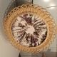 Vintage black metal tripod worker basket and wicker lid