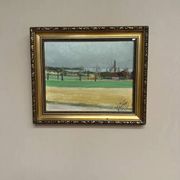 Original Swedish Oil on Panel – “Red Cottages” by Unknown Artist– Signed – Vintage & Framed – 48 × 40 cm (18.8" × 15.7")