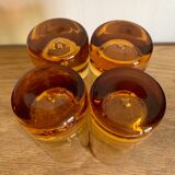 4 verres ambrés, années 60