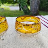 Pair of crystal stemmed bowls