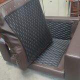 Dark brown leather armchair from steiner by designer pascal daveluy model ranelagh
