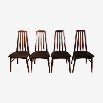 Série de 4 chaises scandinave en palissandre Niels Koefoed modèle Eva 1960