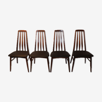 Series of 4 Scandinavian rosewood chairs Niels Koefoed model Eva 1960