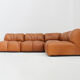 Vintage modular sofa in cognac leather, Italy 1970s