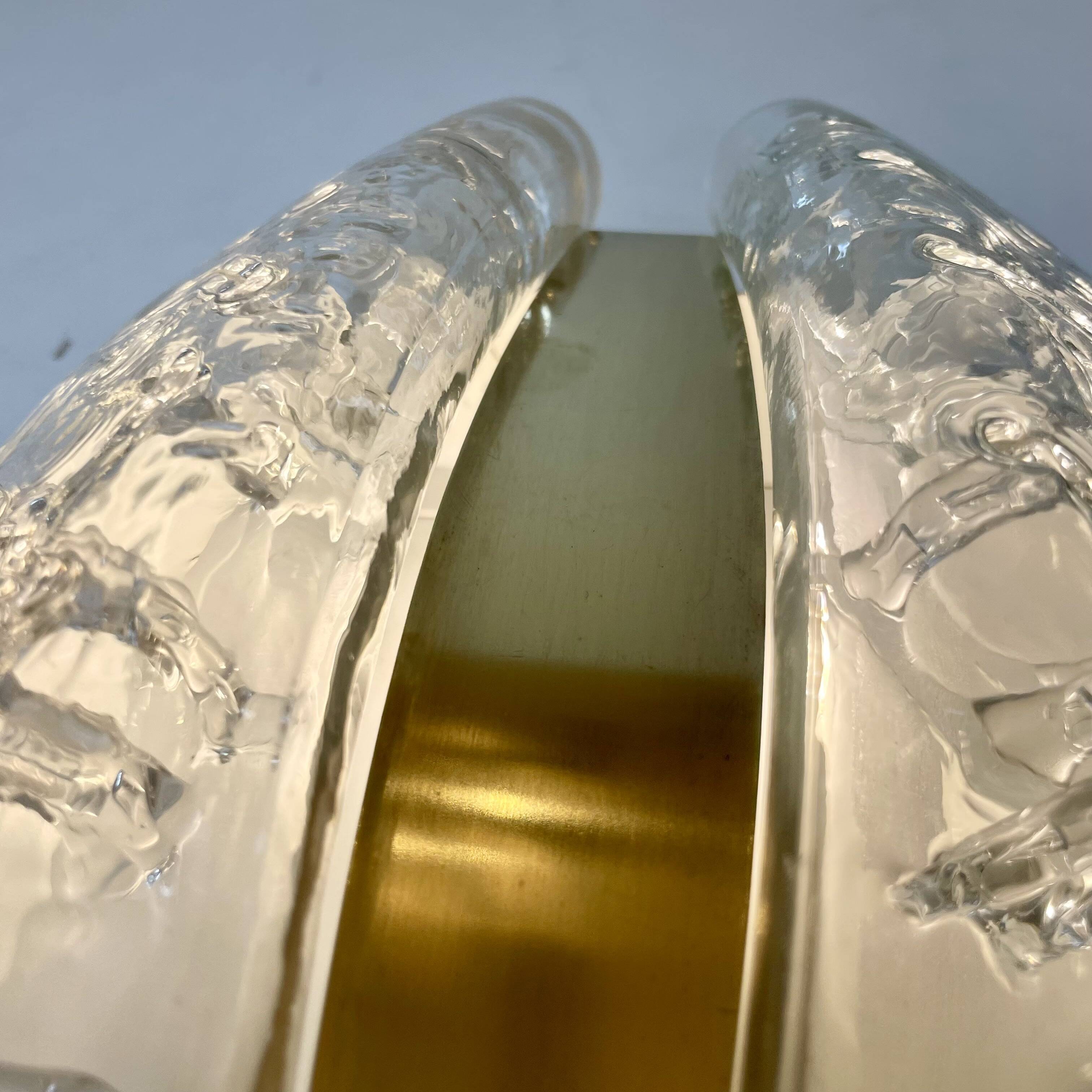 Glass and brass wall lights by Doria, 1960s