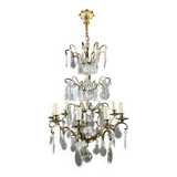 Bronze, brass and crystal chandelier, early 20th century.