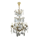 Bronze, brass and crystal chandelier, early 20th century.