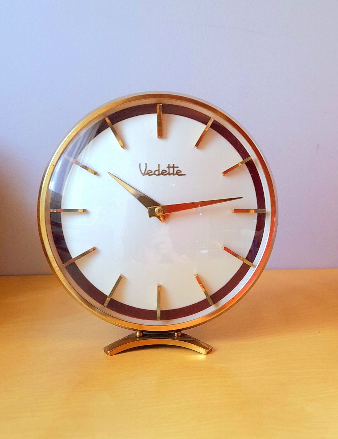 Vedette brass mechanical clock