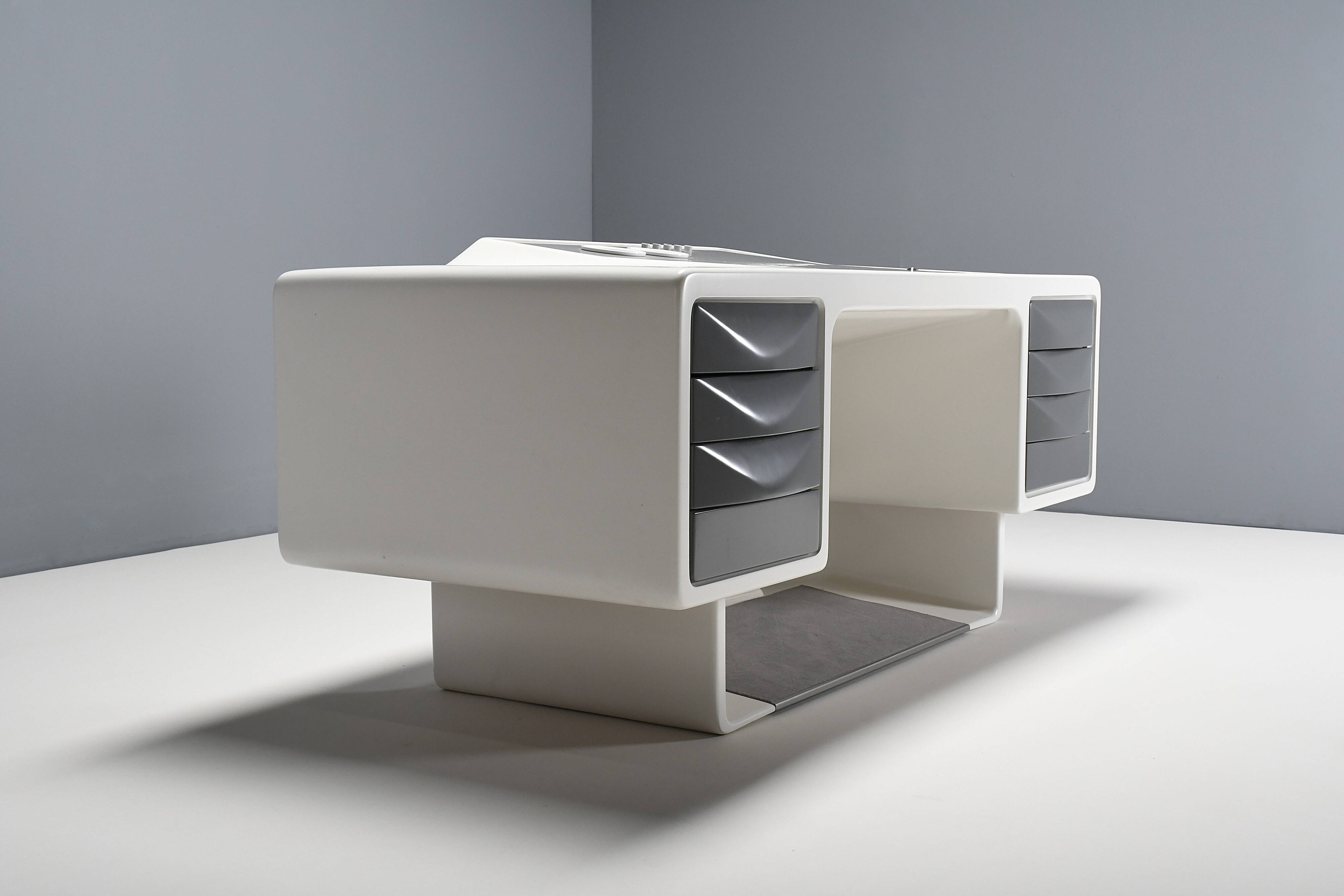 Rare Fiberglass Directors Desk by Ernest Igl for Wilhelm Werndl, 1970s