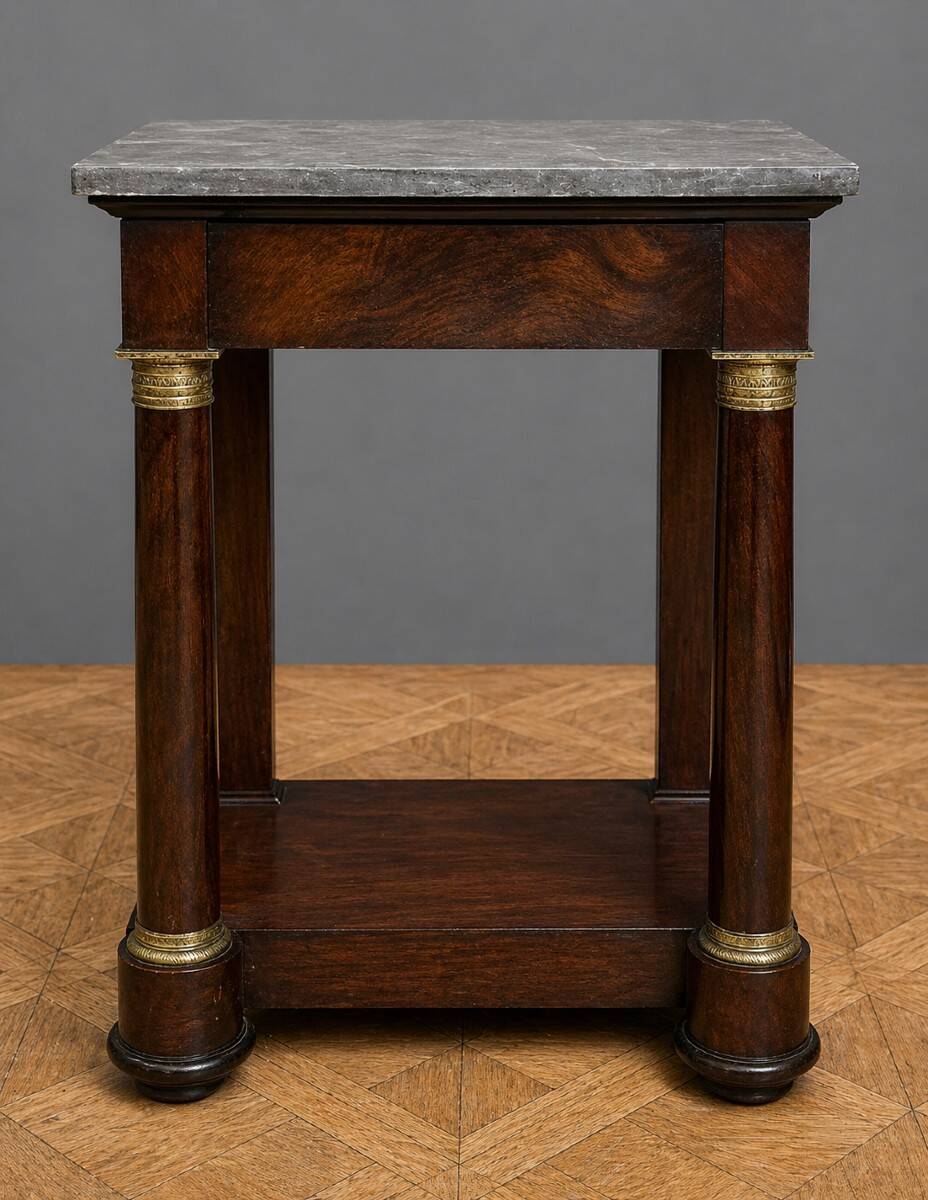Console in mahogany and marble, Empire period