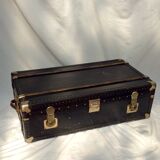 Old wooden and leather trunk