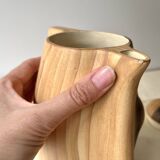 Vintage Grandjean Jourdan Vallauris faux wood coffee maker + sugar bowl