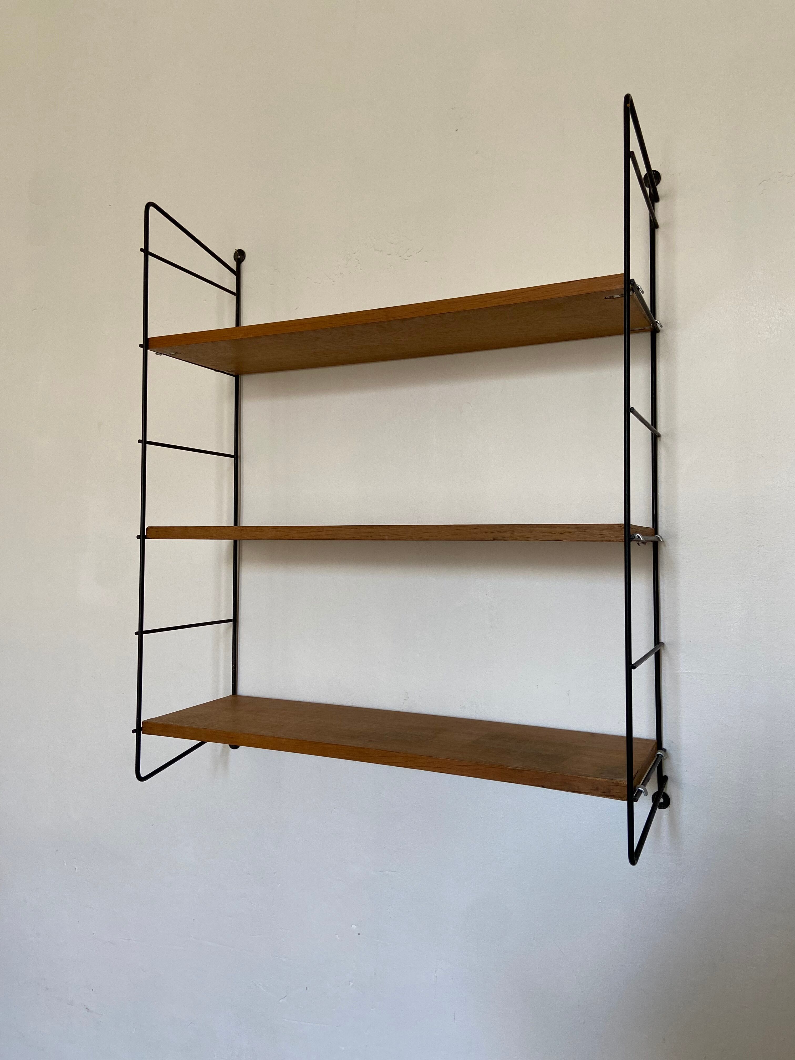 Vintage wall string shelf 60s