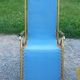 Set of 3 vintage lafuma sun loungers canvas and tubes + table