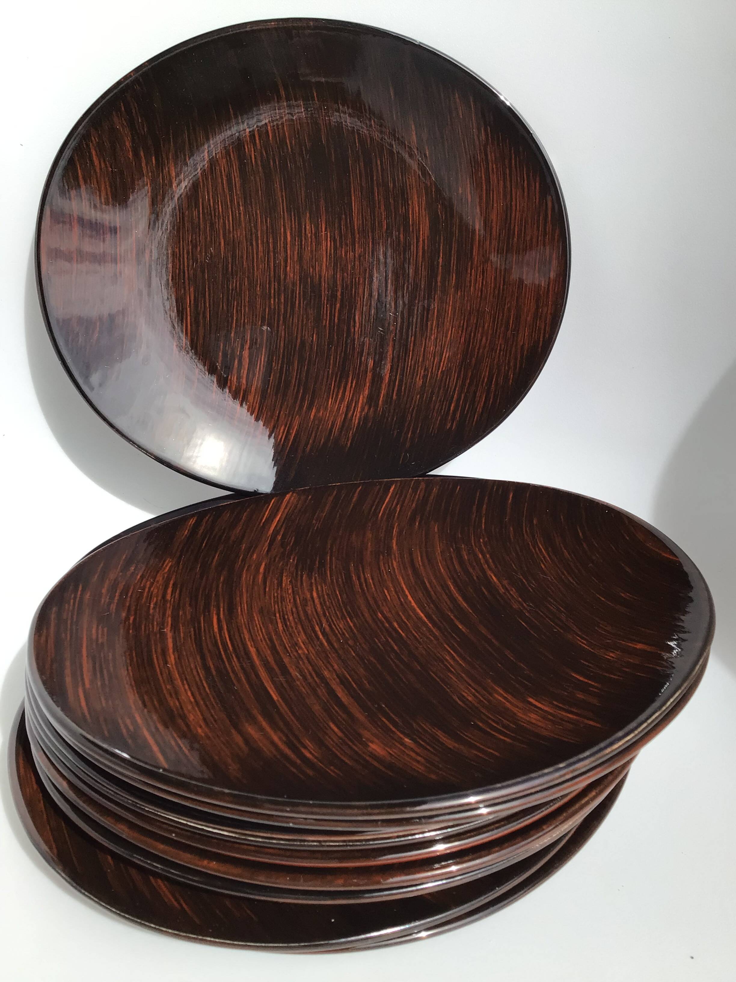 11 Salins Panama brushed oval dessert plates