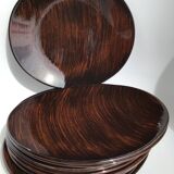 11 Salins Panama brushed oval dessert plates