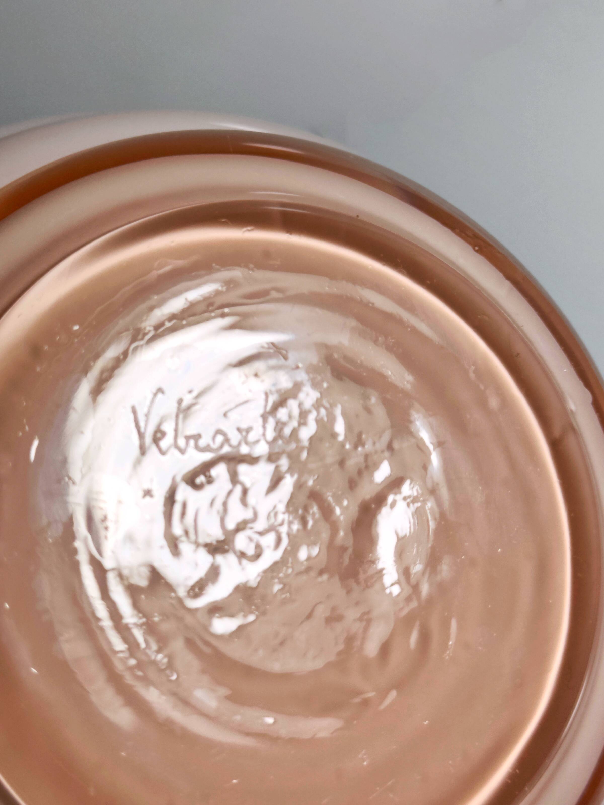 Vetrarti Pink Milk Glass Murano Vase -1970s