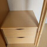 Two-door wicker and bamboo wardrobe
