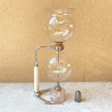 Hellem France vacuum coffee maker 8 cups vintage Pyrex glass 70s