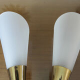 Double wall lamp in perspex and gold metal 50s 60s
