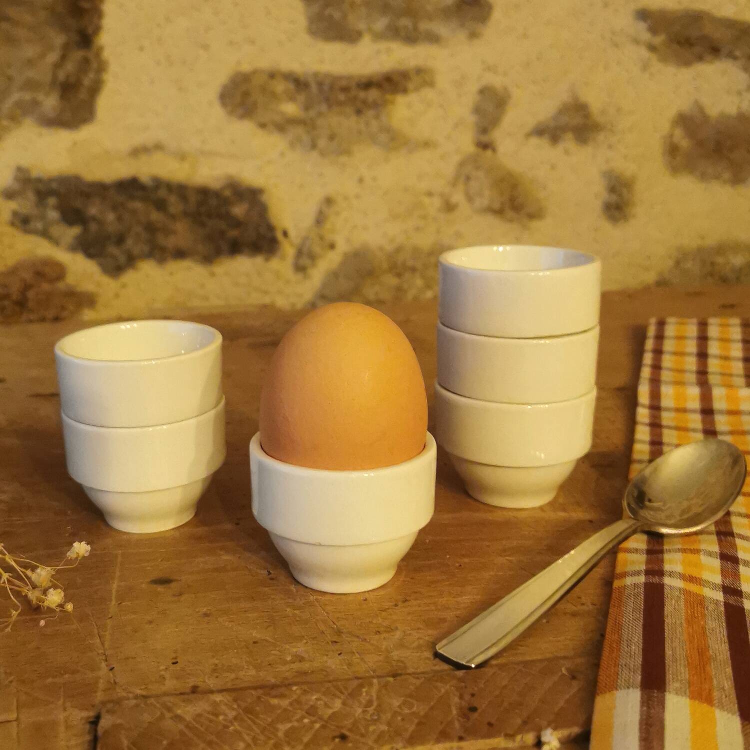 6 Vintage 1960s Prisunic Egg Cups