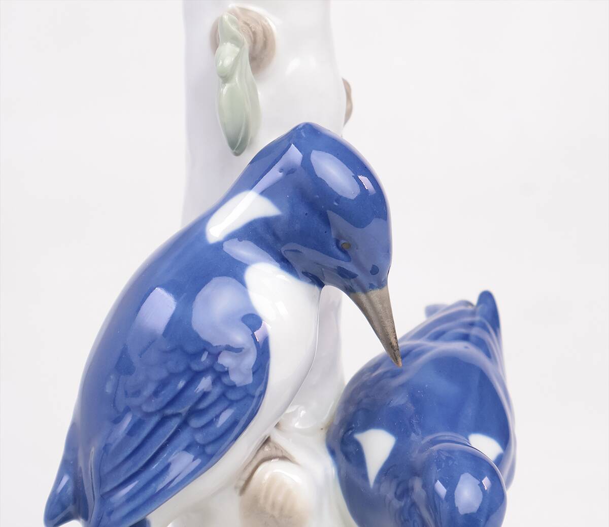 Vintage porcelain lamp base with kingfishers by Wagner & Apel