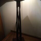 Mahogany lamp with carved base