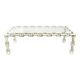 1970s XL Coffee Table Made of Nautical Iron Chain with a Thick Glass Plate