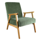Fauteuil classique en bois clair structurel vert olive