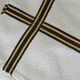 Vintage Basque tablecloth and 5 napkins in blue and yellow herringbone cotton