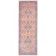 1970s Vintage Turkish Oushak Handmade Wool Cotton Pink Runner Rug 103x302