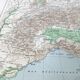 Vintage Europe Alps mountains map from 1950