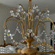 Waterfall chandelier in gilded bronze and crystal tassels