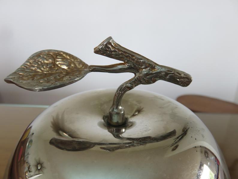Silver metal "apple" ice bucket 60s