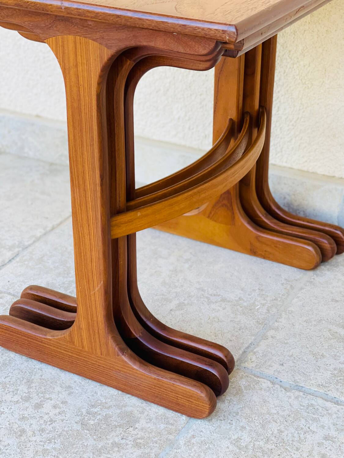 1960s Scandinavian nesting coffee table in teak