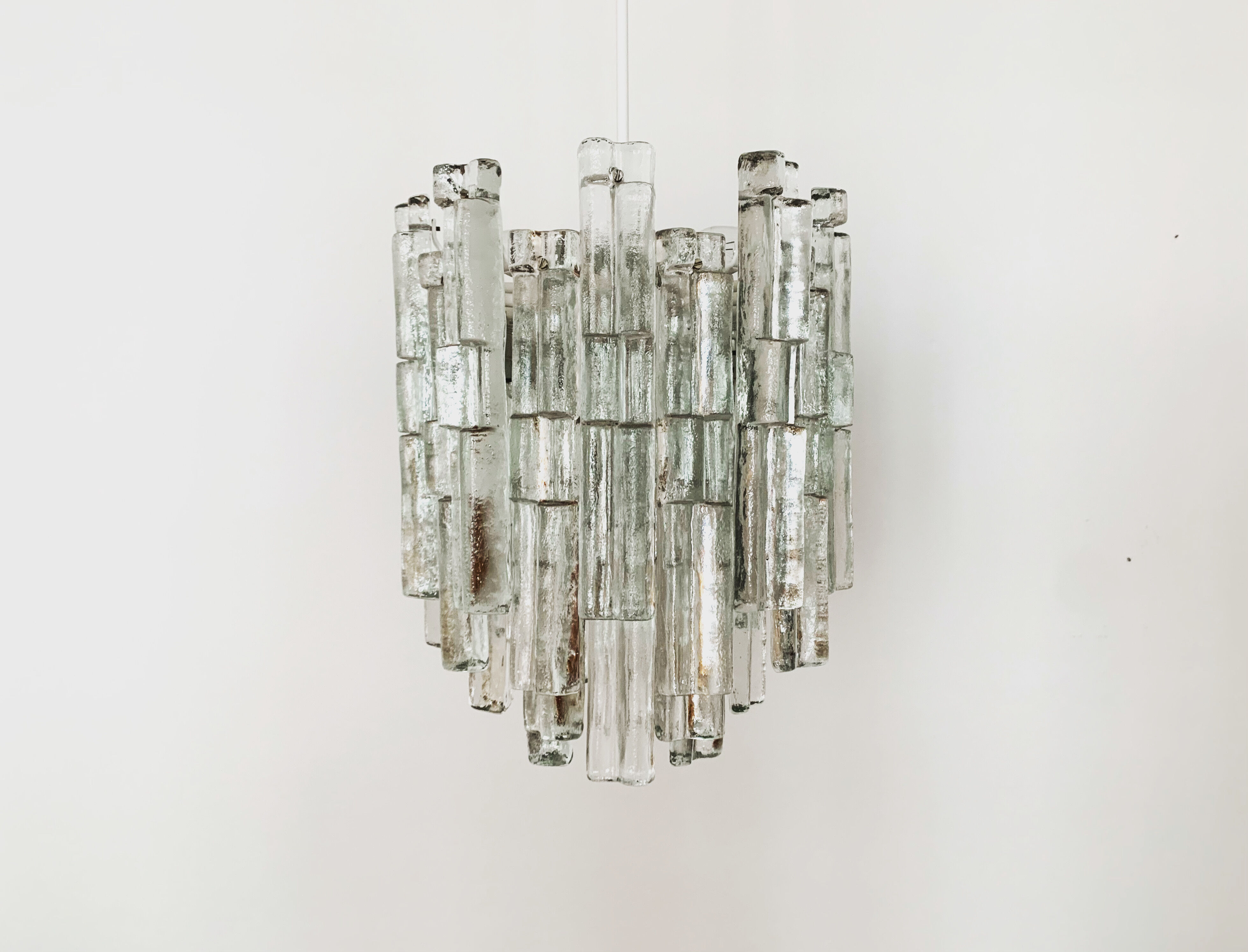 Austrian Ice Glass Chandelier by J.T. Kalmar