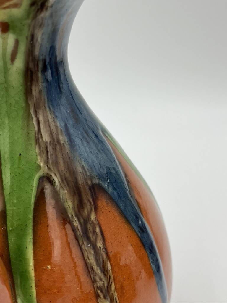 Set of 4 Flemish art nouveau stoneware