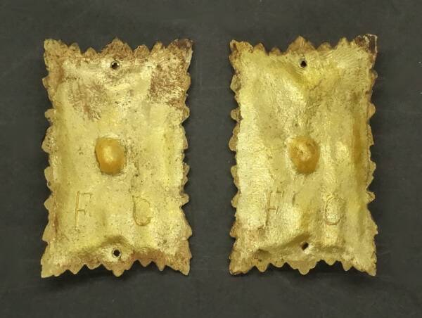 Pair of Louis XVI style ornaments from the 19th century - gilded bronze