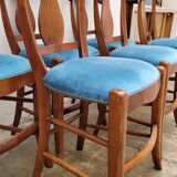 Set of 6 directoire style velvet chairs